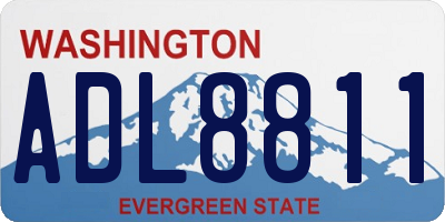 WA license plate ADL8811
