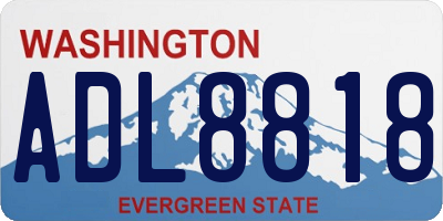 WA license plate ADL8818