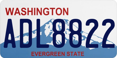 WA license plate ADL8822