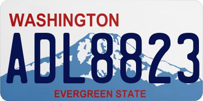 WA license plate ADL8823