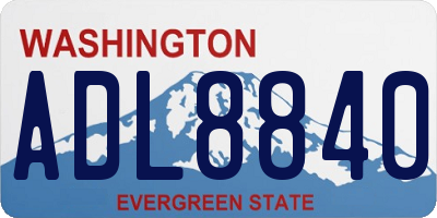 WA license plate ADL8840