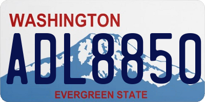 WA license plate ADL8850