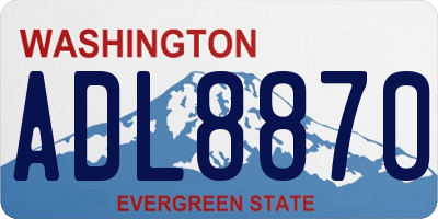 WA license plate ADL8870