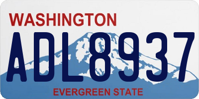 WA license plate ADL8937