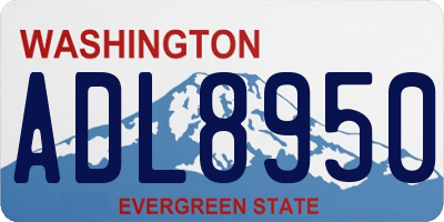 WA license plate ADL8950