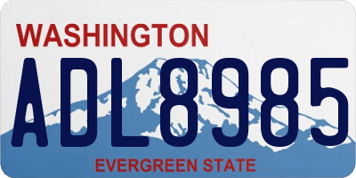 WA license plate ADL8985