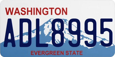 WA license plate ADL8995