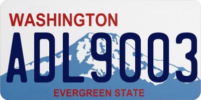 WA license plate ADL9003