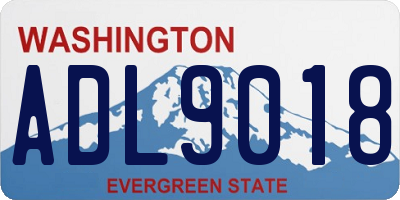 WA license plate ADL9018