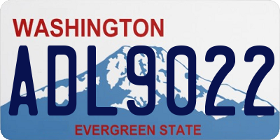 WA license plate ADL9022