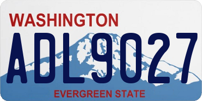 WA license plate ADL9027
