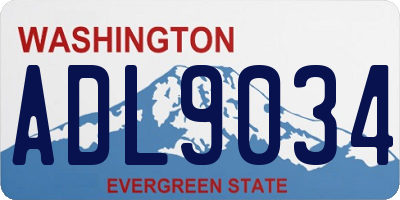 WA license plate ADL9034