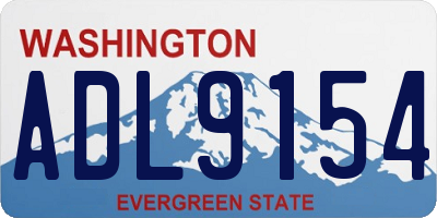 WA license plate ADL9154
