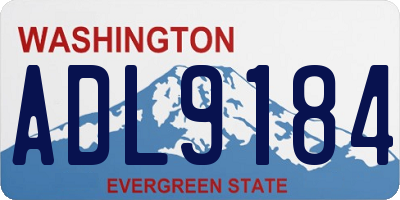 WA license plate ADL9184