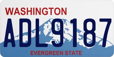 WA license plate ADL9187