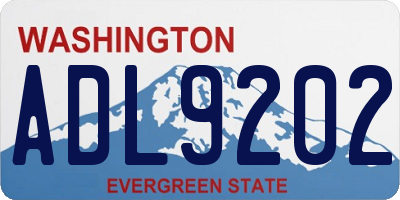 WA license plate ADL9202