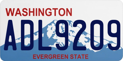 WA license plate ADL9209