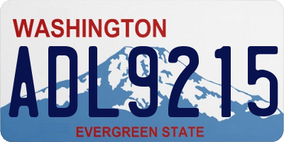 WA license plate ADL9215
