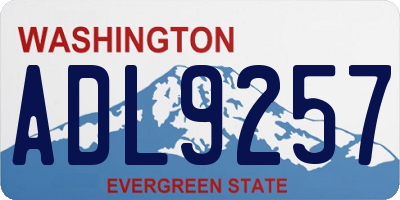 WA license plate ADL9257