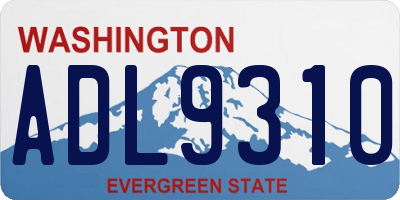 WA license plate ADL9310