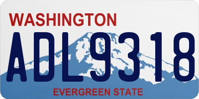 WA license plate ADL9318