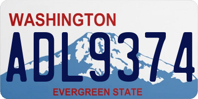 WA license plate ADL9374