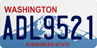 WA license plate ADL9521