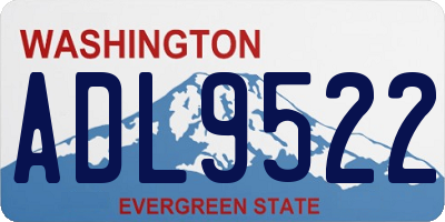 WA license plate ADL9522