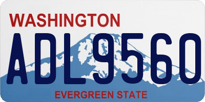 WA license plate ADL9560