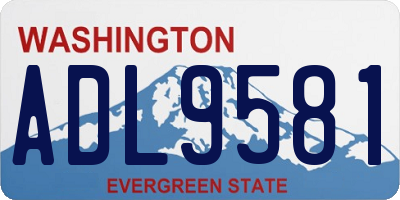 WA license plate ADL9581