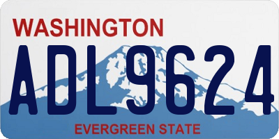 WA license plate ADL9624