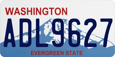 WA license plate ADL9627