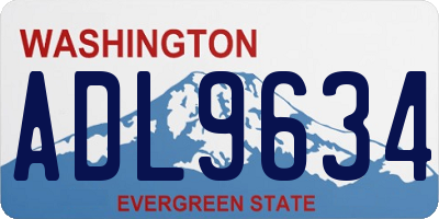 WA license plate ADL9634