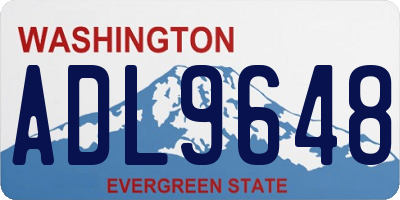 WA license plate ADL9648