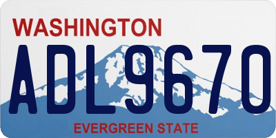 WA license plate ADL9670