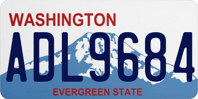WA license plate ADL9684