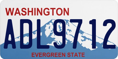 WA license plate ADL9712