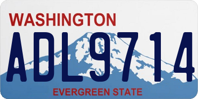 WA license plate ADL9714
