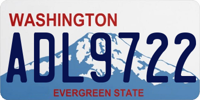 WA license plate ADL9722