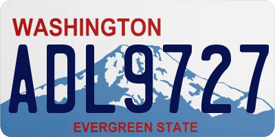 WA license plate ADL9727