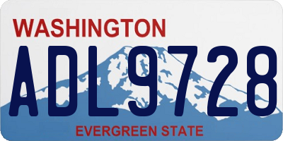WA license plate ADL9728
