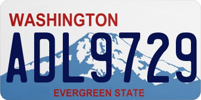 WA license plate ADL9729