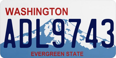 WA license plate ADL9743