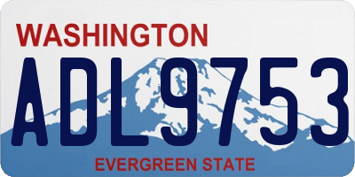 WA license plate ADL9753