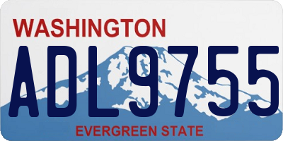 WA license plate ADL9755