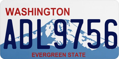 WA license plate ADL9756