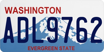 WA license plate ADL9762