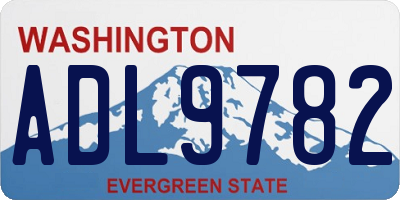 WA license plate ADL9782