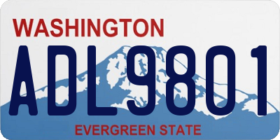 WA license plate ADL9801