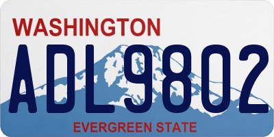 WA license plate ADL9802